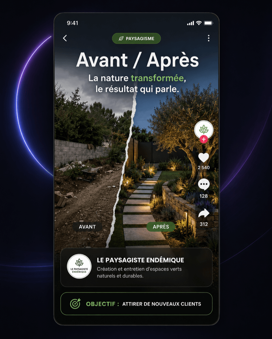 Réel Le Paysagiste Endémique — avant/après « La nature transformée »